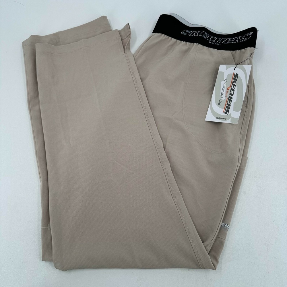 NEW Skechers by Barco Vitality Khaki Stretch Pants WOMENS Elastic 3 Pocket XL
